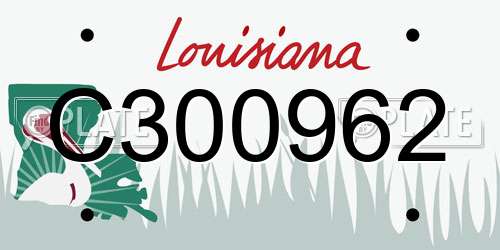 C300962 Louisiana License Plate