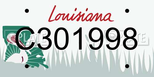 C301998 Louisiana License Plate