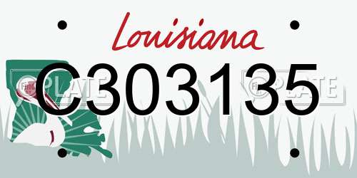 C303135 Louisiana License Plate