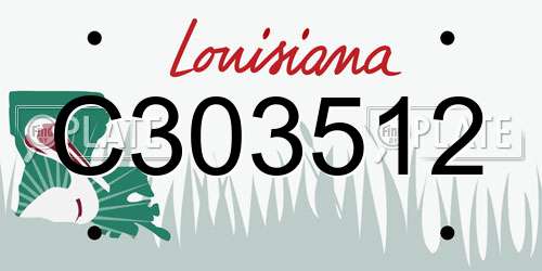 C303512 Louisiana License Plate
