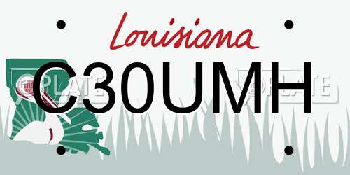 C30UMH Louisiana License Plate
