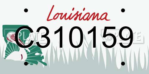 C310159 Louisiana License Plate