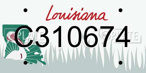 C310674 Louisiana License Plate