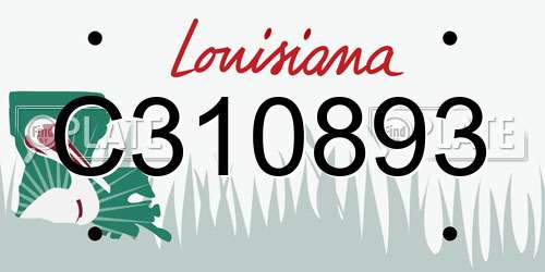 C310893 Louisiana License Plate