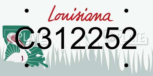C312252 Louisiana License Plate