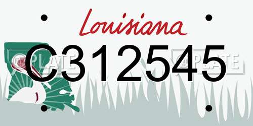 C312545 Louisiana License Plate
