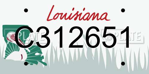 C312651 Louisiana License Plate