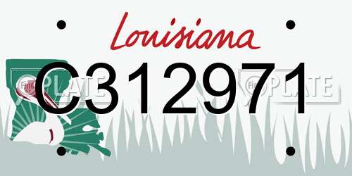 C312971 Louisiana License Plate
