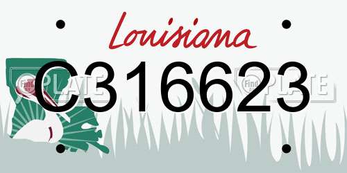 C316623 Louisiana License Plate