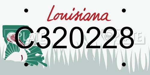 C320228 Louisiana License Plate