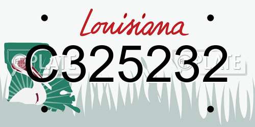 C325232 Louisiana License Plate