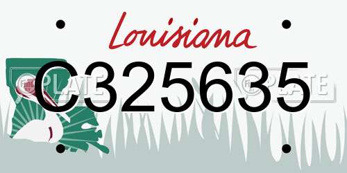 C325635 Louisiana License Plate