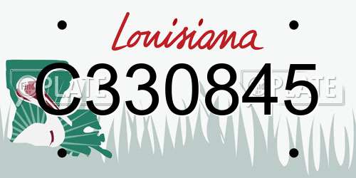 C330845 Louisiana License Plate