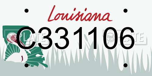C331106 Louisiana License Plate