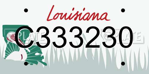 C333230 Louisiana License Plate