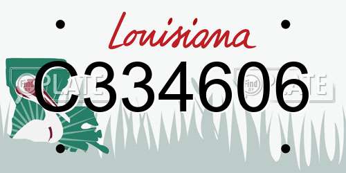 C334606 Louisiana License Plate