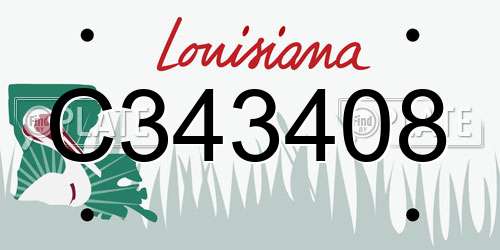 C343408 Louisiana License Plate