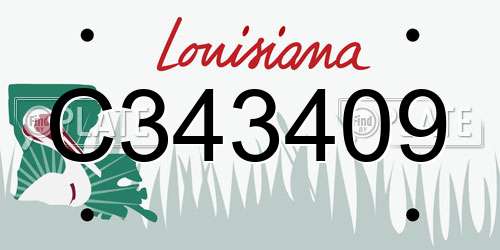 C343409 Louisiana License Plate