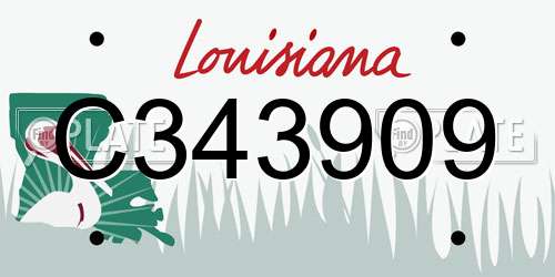 C343909 Louisiana License Plate