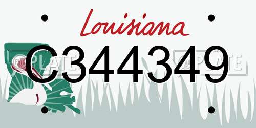 C344349 Louisiana License Plate