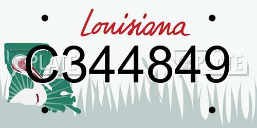 C344849 Louisiana License Plate