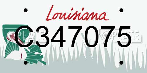 C347075 Louisiana License Plate