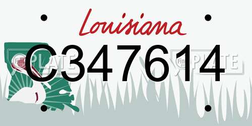 C347614 Louisiana License Plate