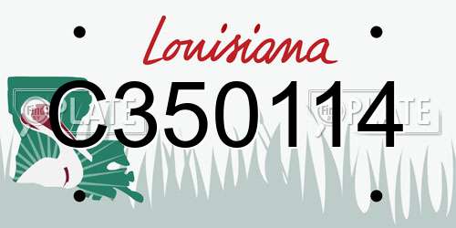 C350114 Louisiana License Plate