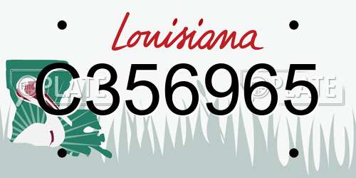 C356965 Louisiana License Plate
