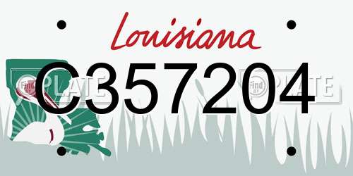 C357204 Louisiana License Plate