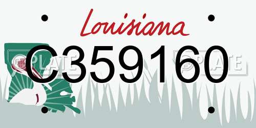 C359160 Louisiana License Plate