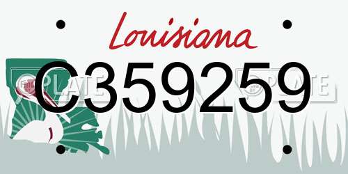 C359259 Louisiana License Plate