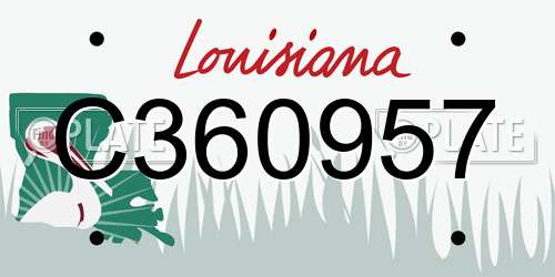 C360957 Louisiana License Plate
