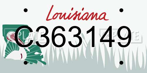 C363149 Louisiana License Plate