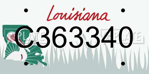 C363340 Louisiana License Plate