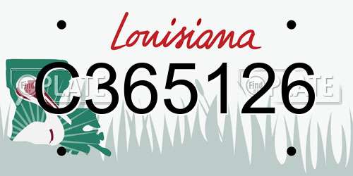 C365126 Louisiana License Plate
