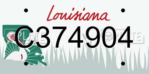 C374904 Louisiana License Plate