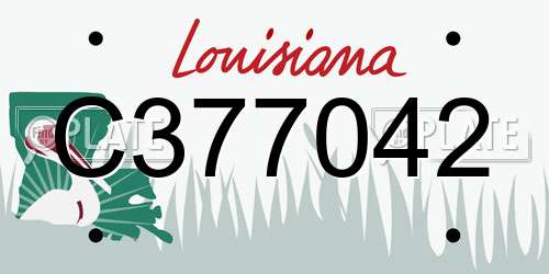 C377042 Louisiana License Plate