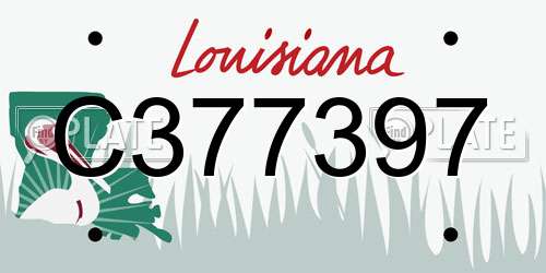 C377397 Louisiana License Plate