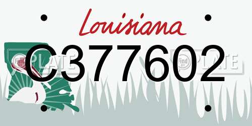 C377602 Louisiana License Plate