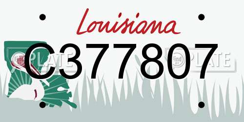 C377807 Louisiana License Plate