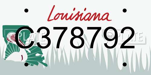 C378792 Louisiana License Plate