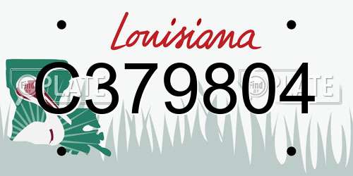 C379804 Louisiana License Plate