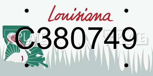 C380749 Louisiana License Plate