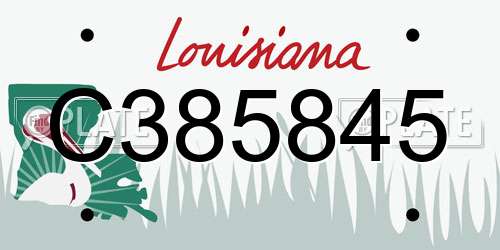 C385845 Louisiana License Plate