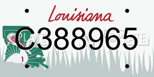 C388965 Louisiana License Plate