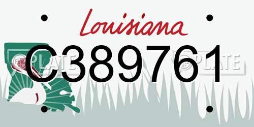 C389761 Louisiana License Plate