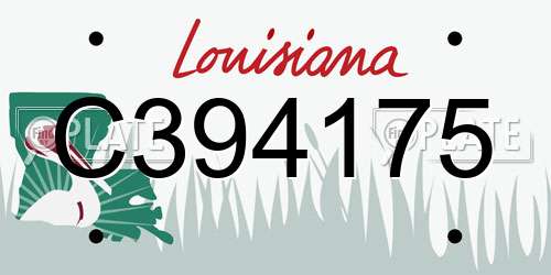 C394175 Louisiana License Plate