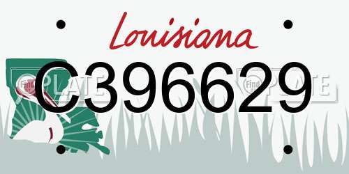 C396629 Louisiana License Plate