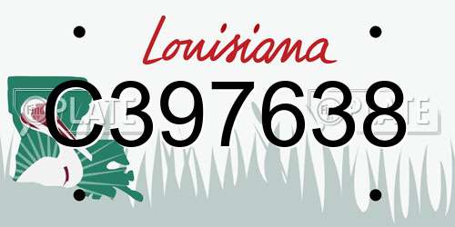 C397638 Louisiana License Plate
